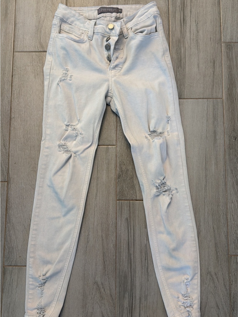 Just USA Light Blue Distressed Skinny Jeans